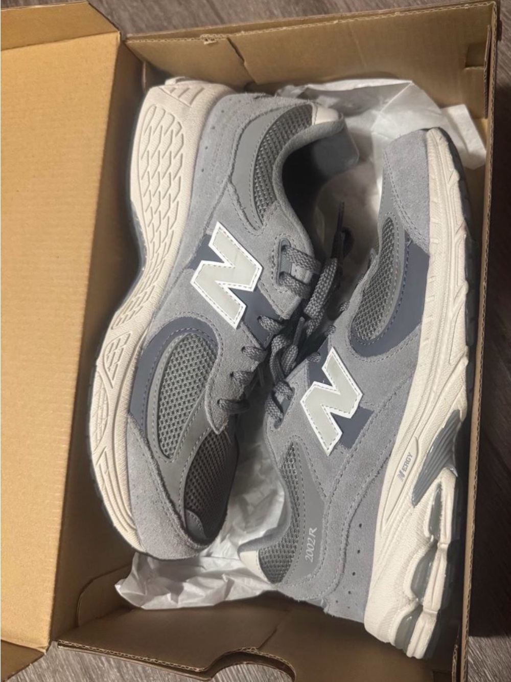 New Balance Men's Grey Suede & Mesh Athletic Sneakers